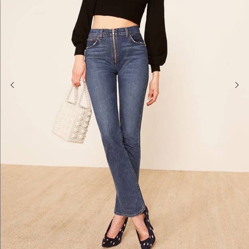 Reformation Brooke High Straight ZIP Jeans NWT